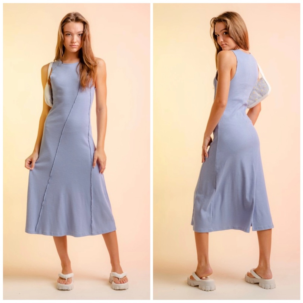 Ribbed Knit Midi Dress